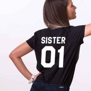 Women Fashion Summer Best Friends T shirt SISTER 1